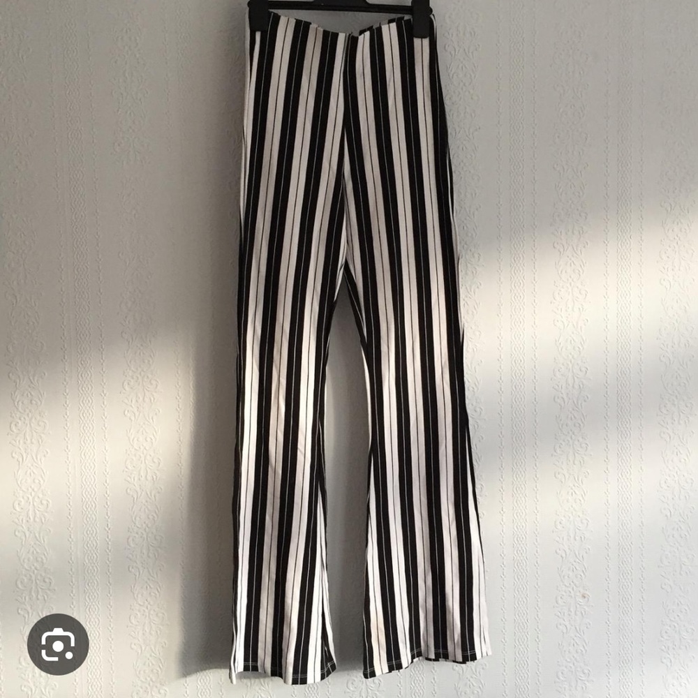topshop flaired stripped pants